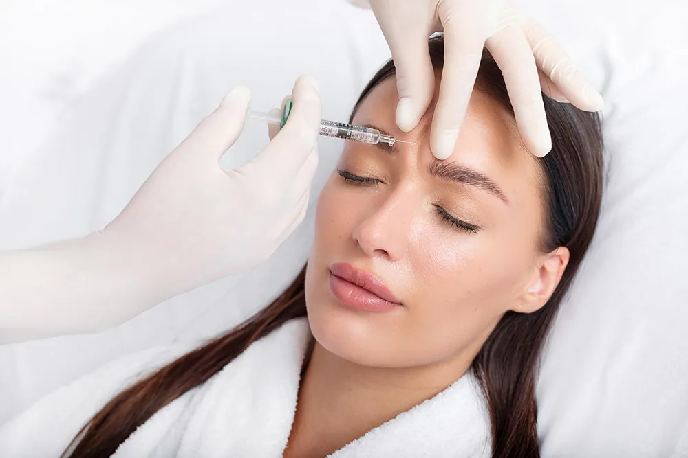 Botox injection treatment at a dermatology clinic